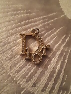 Dior Silver-Tone Crystal 'D' Initial Pendant Charm D1or Y2K 90s